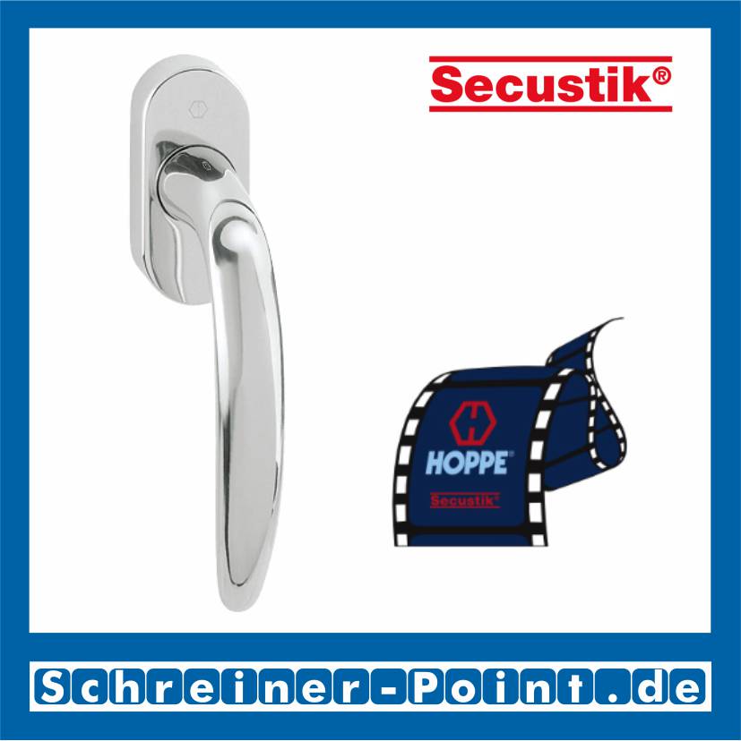 Hoppe Atlanta Messing Fenstergriff, F49-R verchromt Resista® Secustik, M0530/US956, 2096544